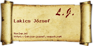 Lakics József névjegykártya